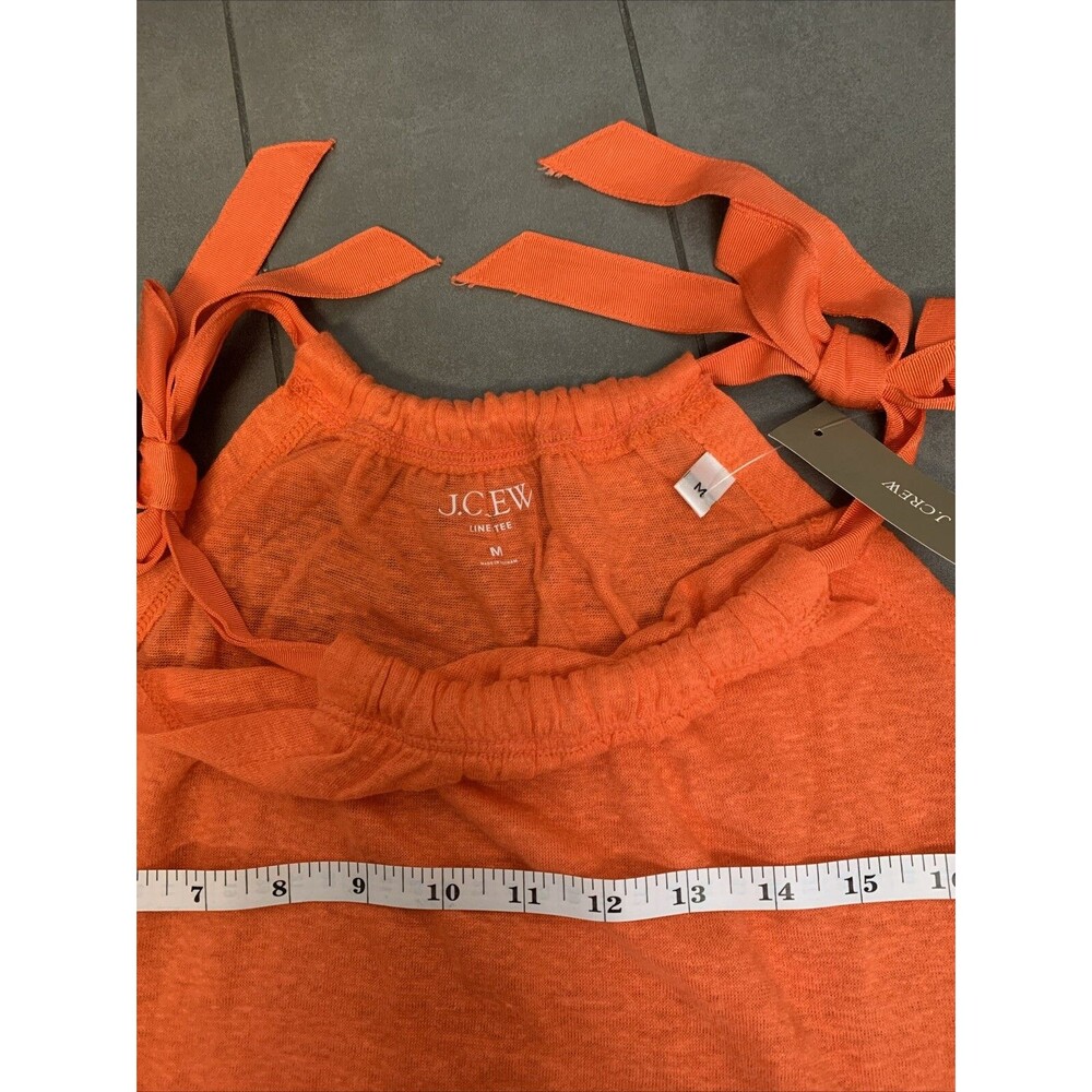 J.CREW Orange Linen Blend Tie Shoulder Halter Tank Top Medium NWT - Picture 9 of 10